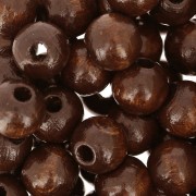 8 mm Round Sepia Wood Beads x85