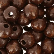 8 mm Round Sepia Wood Beads x85