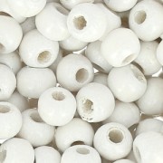 Wooden round beads 6mm white x125
