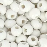 Wooden round beads 6mm white x125