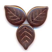 Leaves 18x13mm Dark Bronze x10