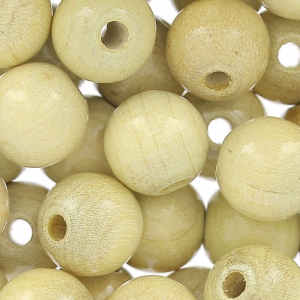 Wooden round beads 10 mm Natural x50