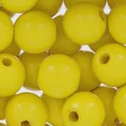 Wooden round beads 10 mm Yellow x50