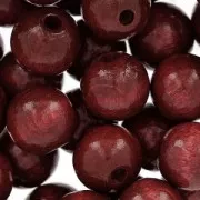 Wooden round beads 10 mm burgundy x50