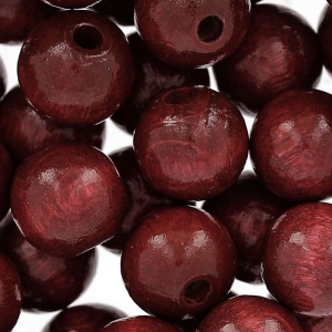 Wooden round beads 10 mm burgundy x50