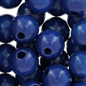 Wooden round beads 10 mm navyblue x50