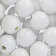 Wooden round beads 10 mm White x50