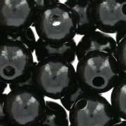 Wooden round beads 10 mm Black x50