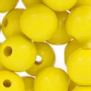 Wooden round beads 12 mm Yellow x30