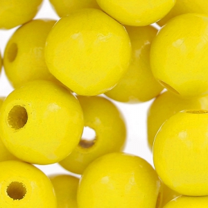 Wooden round beads 12 mm Yellow x30