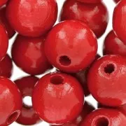Wooden round beads 12 mm Red x30
