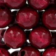 Wooden round beads 12 mm burgundy x30