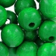 Wooden round beads 12 mm Green  x30