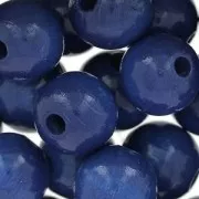Wooden round beads 12 mm navy blue  x30