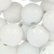 Wooden round beads 12 mm White x30