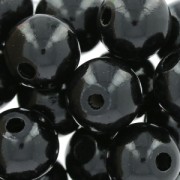Wooden round beads 12 mm Black x30