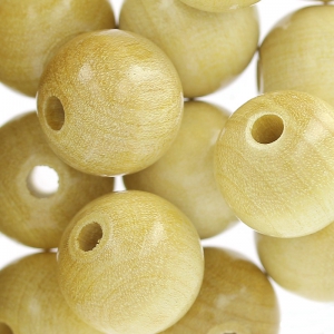 Wooden round beads 15 mm Natural x15