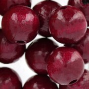 Wooden round beads 15 mm burgundy x15|raw }}
