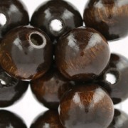 Wooden round beads 15 mm Bown x15