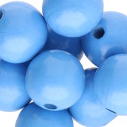 Large round wooden beads 15 mm - Blue x15|raw }}