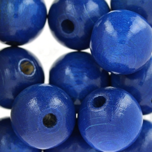 Wooden round beads 15 mm navy blue x15