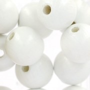 Wooden round beads 15 mm white x15