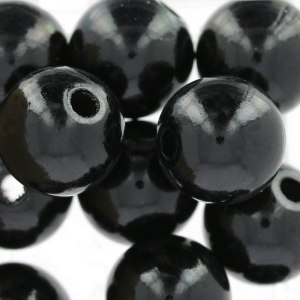 Wooden round beads 15 mm black x15