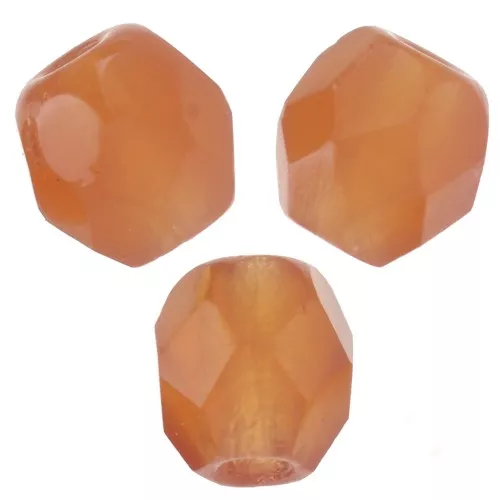 Fire Polished faceted round beads 3mm Milky Caramel x50