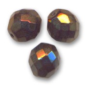 Fire Polished faceted round beads 10mm Brown Iris x10