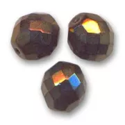 Fire Polished faceted round beads 10mm Brown Iris x10