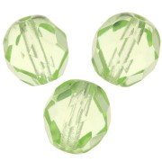 Fire Polished faceted round beads 8mm Peridot x20