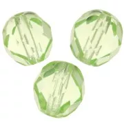 Fire Polished faceted round beads 8mm Peridot x20