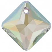 Princess Cut Swarovski 6431 9 mm Crystal AB pendant x1