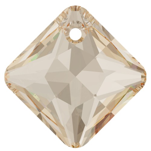 Princess Cut Swarovski 6431 9 mm Crystal Golden Shadow pendant x1