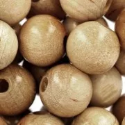 Wooden round beads 12 mm Natural x30