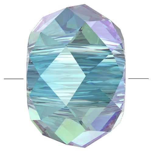 XL Swarovski 5042 bead rondelle 8 mm - Aquamarine Shimmer 2X x1