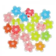 Assortment of flower beads 9 mm Multicolour x20
