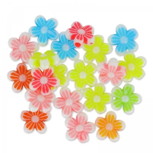 Assortment of flower beads 9 mm Multicolour x20
