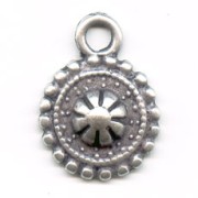 Round charm 16mm Old silver tone x1|raw }}