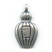 Perfume charm 21mm Old silver tone x1