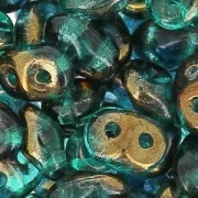 SuperDuo 2,5x5 mm Emerald Semi Bronze Luster x10g