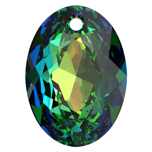 9mm Swarovski 6438 Elliptic Cut Pendant - Crystal Vitrail Medium x1