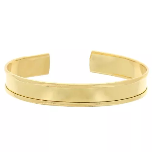Brass bracelet base with curved edge 10x170 mm fine gold plated x1