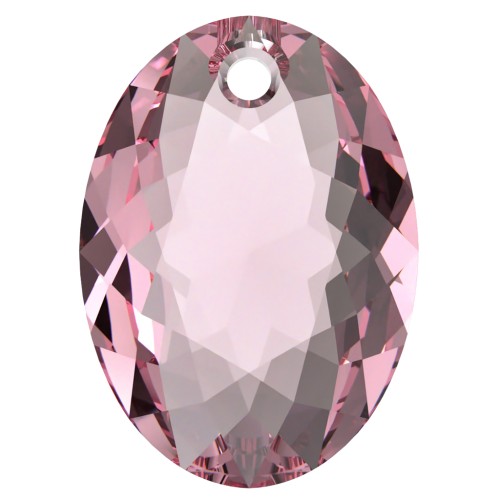 9mm Swarovski 6438 Elliptic Cut Pendant - Light Rose x1