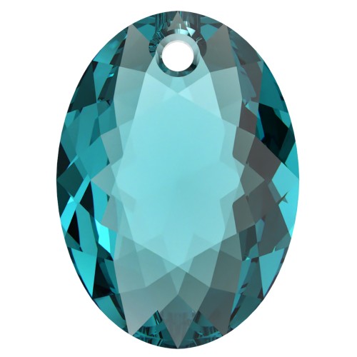 9mm Swarovski 6438 Elliptic Cut Pendant - Blue zircon x1