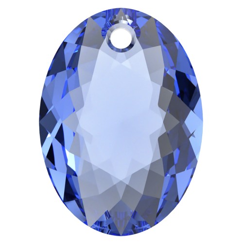 9mm Swarovski 6438 Elliptic Cut Pendant - Sapphire x1