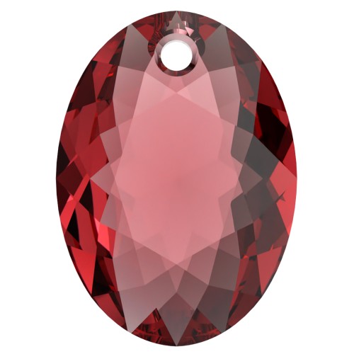 11.5mm Swarovski 6438 Elliptic Cut Pendant - Scarlet x1