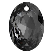 11.5mm Swarovski 6438 Elliptic Cut Pendant - Crystal Silver Night x1