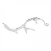 Antler spacer 2 rings 35 mm silver tone x1