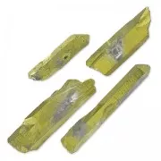 Pointed pendants in Crystal 10-50 mm Golden x4